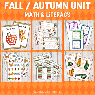 Fall Autumn Preschool Math and Literacy Pack – Pinay Homeschooler Shop