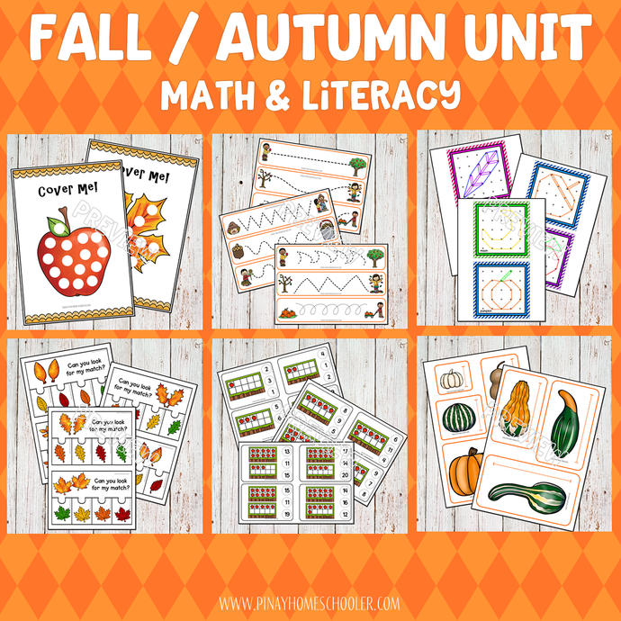 Fall Autumn Preschool Math and Literacy Pack – Pinay Homeschooler Shop