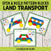 Land Transportation Pattern Blocks Spin and Build