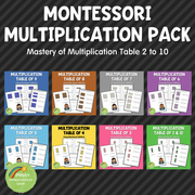 Montessori Multiplication Worksheets BUNDLE