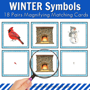Winter Magnifying Matching Activity Cards