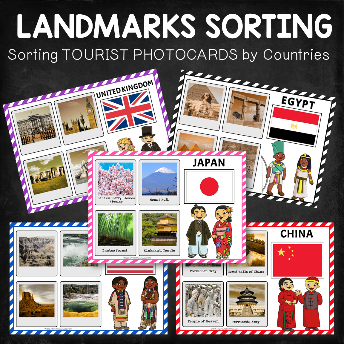 Landmarks Photocards Sorting Activity (by Countries)