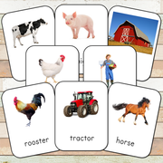 Montessori Down on the Farm Toob 3 Part Cards