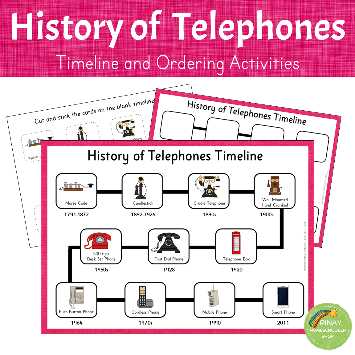 History of Telephones - Timeline and Ordering Activities
