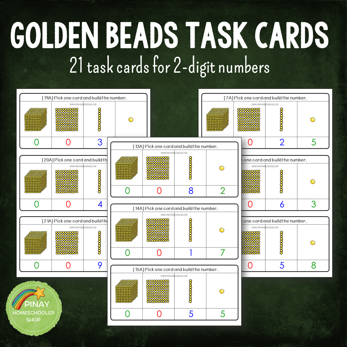 Montessori Golden Beads (Base 10 ) Task Cards