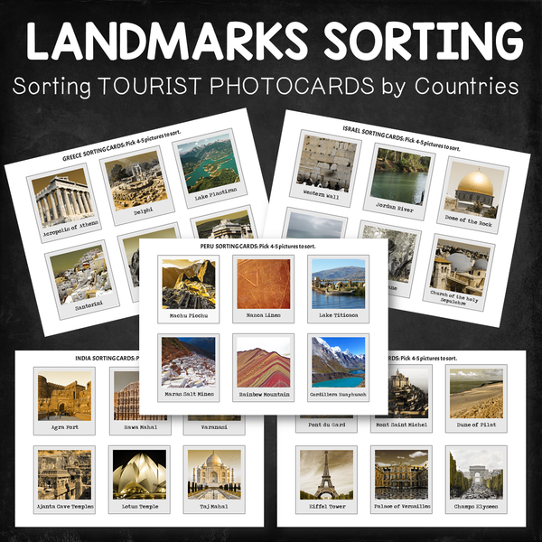 Landmarks Photocards Sorting Activity (by Countries)