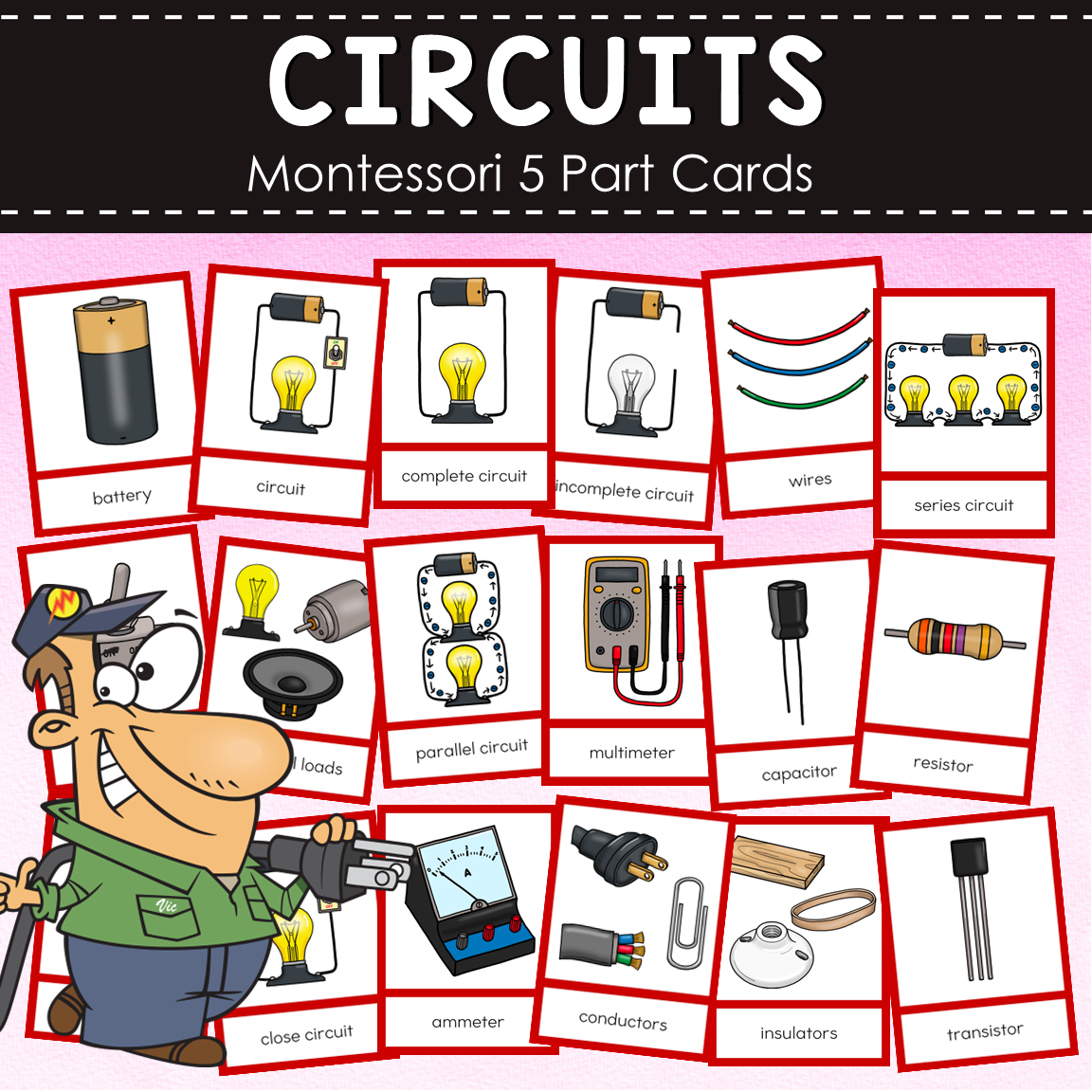 Circuits  Montessori Cards - Parallel, Series Circuits, Conductors, Insulators