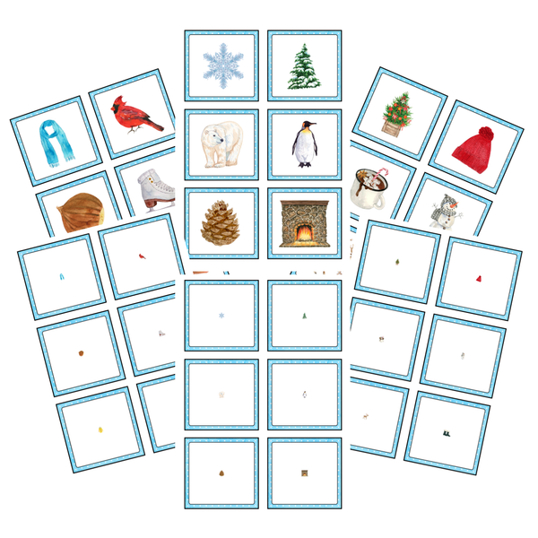 Winter Magnifying Matching Activity Cards