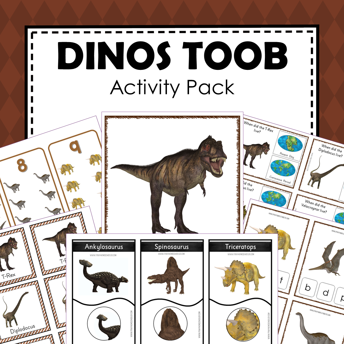Safari Toob Dinos Preschool Kindergarten Activity Pack