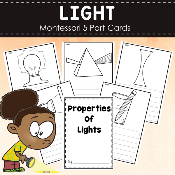 Properties of Light Montessori Cards - Reflection, Refraction, Dispersion, Optics