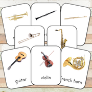 Montessori Musical Instruments 3 Part Cards [EDITABLE]