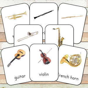 Montessori Musical Instruments 3 Part Cards [EDITABLE]