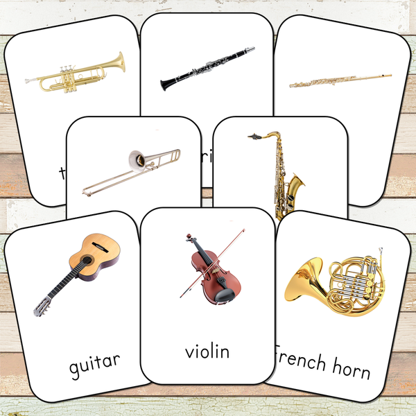 Montessori Musical Instruments 3 Part Cards [EDITABLE]