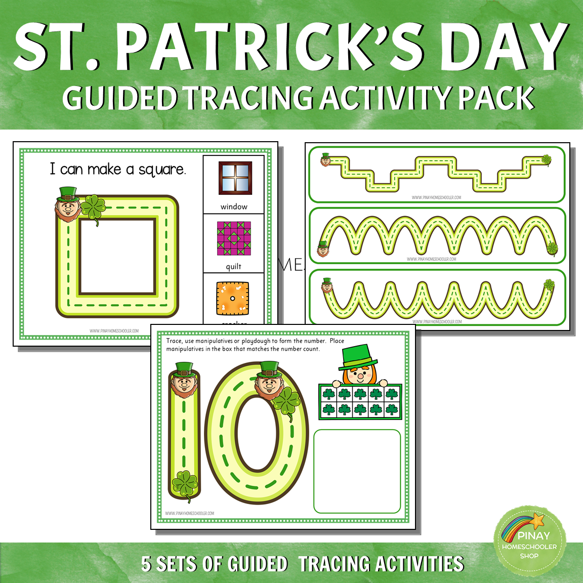 St. Patrick's Day Guided Tracing Activity Pack