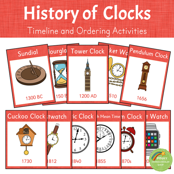 History of Clocks - Timeline and Ordering Activities