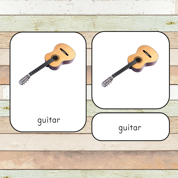 Montessori Musical Instruments 3 Part Cards [EDITABLE]