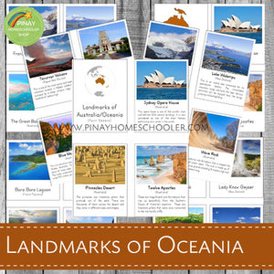 Landmarks of Australia/Oceania Montessori 3 Part Cards and Fact Cards